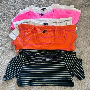 GAP Women's Short Sleeve Tees - Pink, Orange, White, Black (Bundle of 5) Size M